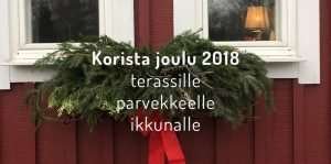Kauniit jouluhavut ja rusetti parvekelaatikossa